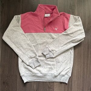 Aritzia TNA Sweater Half Zip Pink & Grey